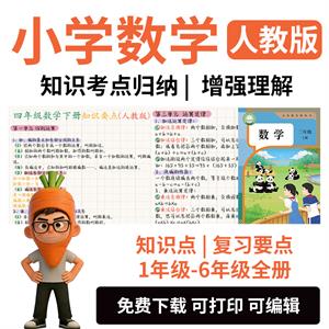 数学1-6年级知识考点归纳 | 增强理解